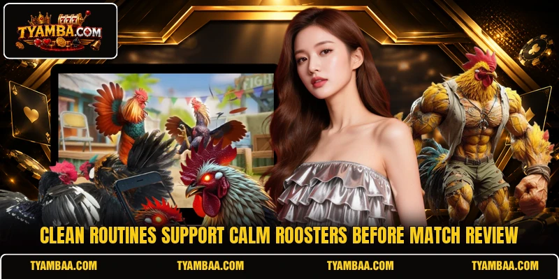 Clean routines support calm roosters before match review Clean routines support calm roosters before match review