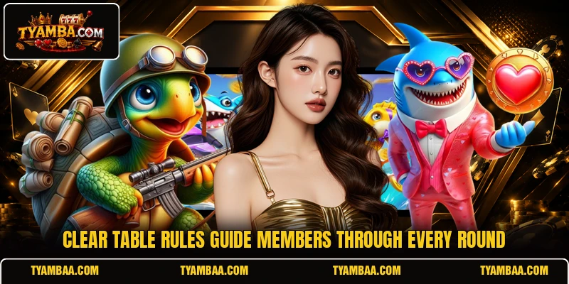 Clear table rules guide members through every round Clear table rules guide members through every round