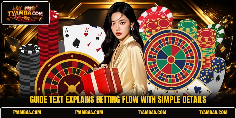 Guide text explains betting flow with simple details Guide text explains betting flow with simple details