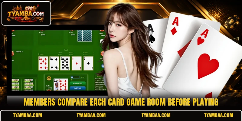Members compare each card game room before playing Members compare each card game room before playing