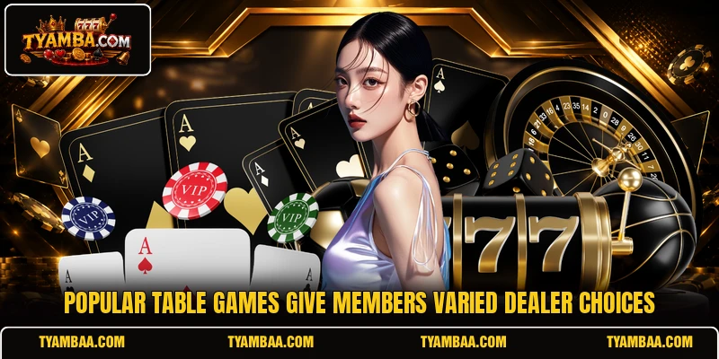 Popular table games give members varied dealer choices Popular table games give members varied dealer choices