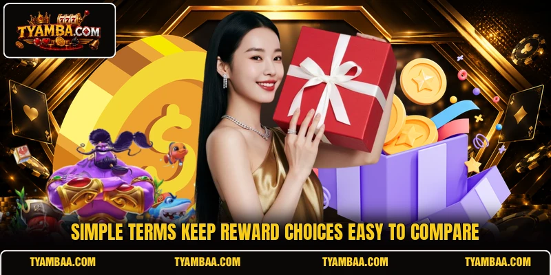 Simple terms keep reward choices easy to compare